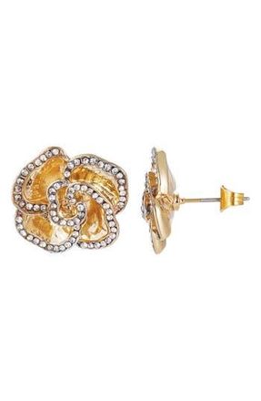 Adornia Cubic Zirconia Flower Stud Earrings in Gold at Nordstrom Rack
