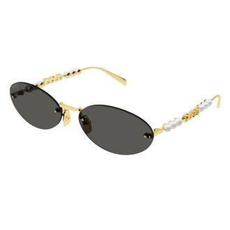 Gucci Grey Oval Ladies Sunglasses GG1922S 001 62