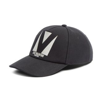 Valentino Garavani Zwarte Geborduurde Logo Katoenen Hoed - Heren - Petten - Zwart - 59 CM - Katoen - Accessoires