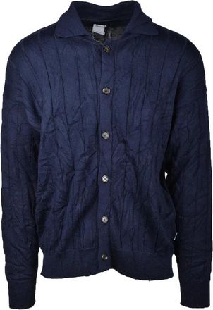 Covert Merino Wool Cardigan - Blue