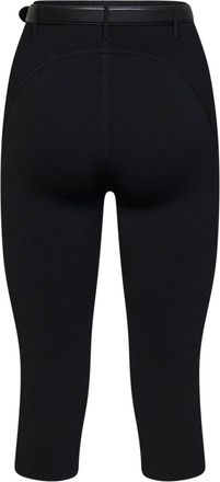 Self Portrait Womens Capri Leggings Black Compact Knit Viscose Trousers