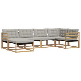 vidaXL Conjunto De Sof&aacute;s De Exterior 6 Pcs Blanco Y Gris Claro Vidaxl
