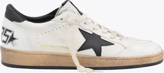 Golden Goose White And Black Leather Ball Star Sneakers