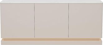 VENTE-UNIQUE.COM Aparador efecto madera beige, blanco