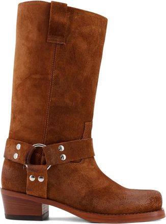 PARIS TEXAS Suède knielaarzen met ringdetail - Bruin