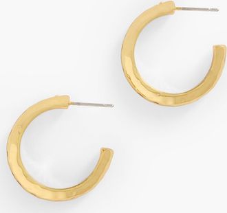 Talbots Hammered Hoop Earrings - Gold - 001 Talbots