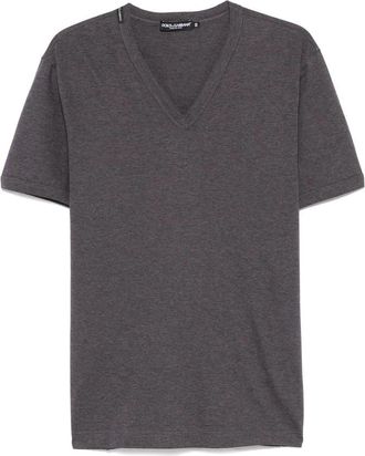 Dolce & Gabbana Casual Katoenen T-Shirt - Heren - T-shirts - Grijs - 2XL - Katoen - Tops