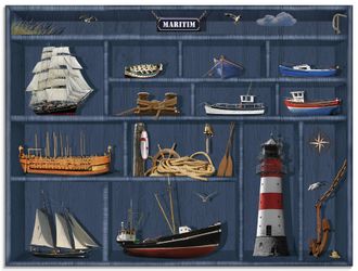 Artland Glasbild »Der maritime Setzkasten« Arrangements 1 Stk. tlg. in verschiedenen Grössen