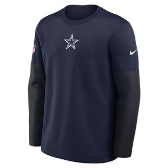 Nike Dallas Cowboys Scripted To Win Sideline Coach Nike Mens Therma-FIT NFL Long-Sleeve T-Shirt in Blue | 03BR0CZD7RD-NX3