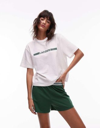 Lacoste Pigiama bianco e verde
