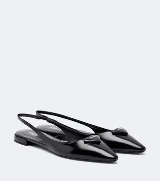 Prada Leather slingback ballet flats