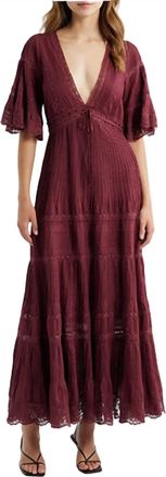 LoveShackFancy Marlowe Dress In Spiced Berry