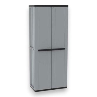 Terry Escobero Alto Con 4 Estantes En Material Termopl&aacute;stico Gris Para Uso Interior Dimensiones 680x375x1635 Mm