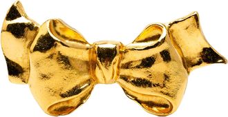 Chanel Pre-owned Womens Gold Plated Bow Brooch - Beige - One Size