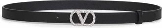 Valentino Garavani VLogo Signature Belt - female - Valentino Garavani - Belts - Black - 90 CM - Accessories