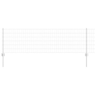 Berkfield Home Modern Euro Fence with 11 U Posts Silver 0, 6x25 m Steel