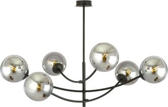 Wonderlamp Lámpara de araña con estructuras orientables y 6 esferas grafito