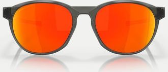 Oakley Reedmace - Occhiali da sole rotondi grigio fumo opaco con lenti arancioni specchiate polarizzate