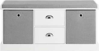 SoBuy Panca Scarpiera Cassapanca Da Interno Mobile Bagno Con 2 Cassetti E 2 Cesti L96p33a50cm Fsr66-hg Sobuy