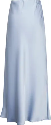 Blanca Vita Womens Powder Blue Satin Long Bias Skirt Light Polyester