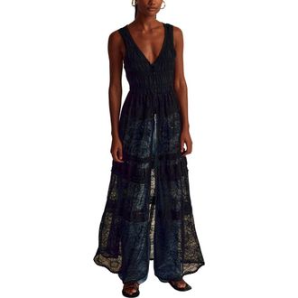 Free People Sweet Saloon Maxi Bodysuit in Black at Nordstrom, Size X-Small