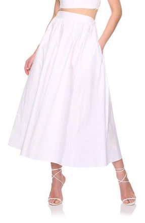 Susana Monaco Cotton Poplin Midi Skirt in Sugar at Nordstrom, Size X-Small