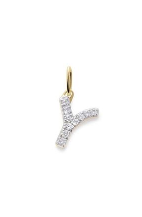 Monica Vinader Lab Grown Diamond Initial Pendant Charm in 14K Gold Y at Nordstrom