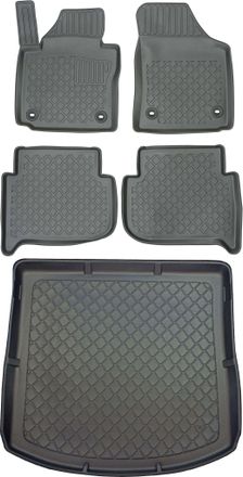 OEM Volkswagen Touran I Suv De 09.2010 A 08.2015 Set - Alfombrillas Para Coche + Alfombrilla Para Maletero