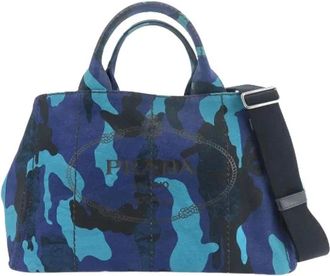 Prada Pre-owned Handbags, female, Multicolor, Size: ONE SIZE Pre-owned Canapa Canvas Handbag