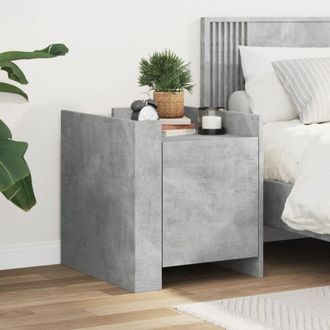vidaXL Vidaxl - Mesita De Noche Madera De Ingenier&iacute;a Gris Hormig&oacute;n 45x50x50 Cm