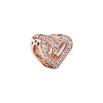 Pandora Sparkling Freehand Heart Charm - female - Pandora - Bracelets - Pink - ONE SIZE - Accessories