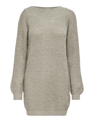 Jacqueline de Yong JdY Womens Whitney Megan L/S Boat Dress KNT Noos Knit, Cement/Detail: w Black ply, XXL