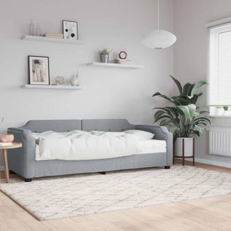 vidaXL Vidaxl - Sof&aacute; Cama Con Colch&oacute;n Tela Gris Claro 80x200 Cm