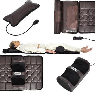 OEM Esterilla De Masaje Vibratoria Para Masaje De Espalda En Silla Con Colch&oacute;n, 175x50cm, Marr&oacute;n