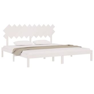 Berkfield Home Beautiful Bed Frame White 200x200 cm Solid Wood