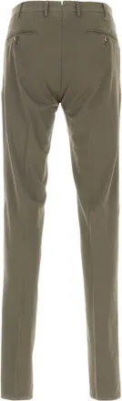Pantaloni Torino Mens Stretch Cotton-Silk Blend Trousers Khaki Elastane