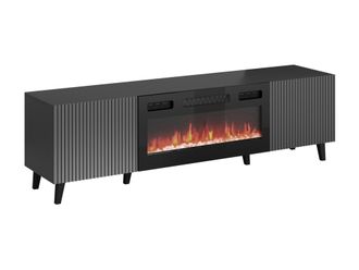 Mirjan24 Mobilier1 - Mueble Tv Remeta 107, Antracita, N&uacute;mero De Puertas: 0, N&uacute;mero De Cajones: 0, 181x50x42cm, Led