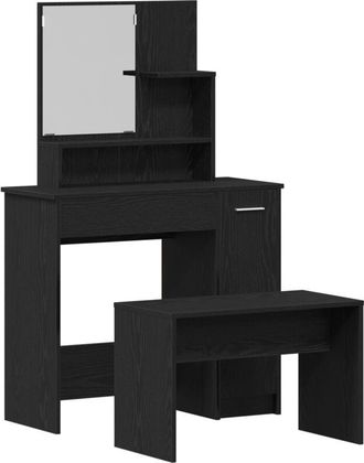 vidaXL Conjunto de Mesa de Tocador Roble negro 86.5 x 35 x 136 cm Vidaxl