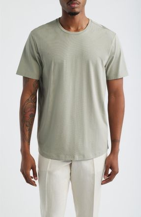 Open Edit Crewneck Stretch Cotton T-Shirt in Green Chaparral at Nordstrom, Size Xx-Large