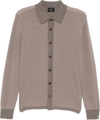 Brioni Camicia con effetto jacquard - Marrone