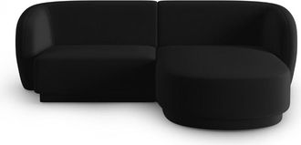 CXL by Christian Lacroix Sofá esquinero modular derecho 3 plazas de terciopelo negro