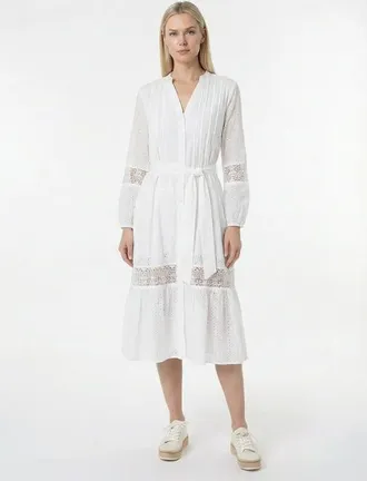 Area Stars Eyelet Border Dress in White at Nordstrom, Size X-Small
