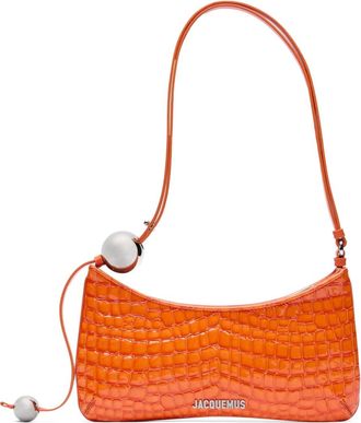 Jacquemus The Bisou Perle shoulder bag - women - Patent Leather - OS - Orange