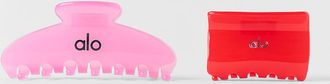 Alo | Effortless Claw Clip (2-Pack) in Candy Heart Pink/Bright Red