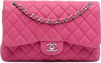 Chanel Pre-owned Womens Classic Flap Medium Quilted Bag - Dusty Pink Leather - One Size