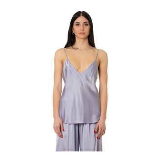 Forte_Forte Top de Seda con Cuello en V - Tops - Mujer - P&uacute;rpura - L