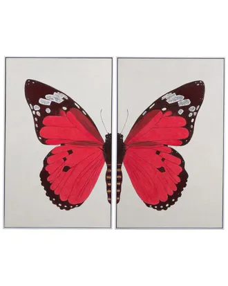 Bassett Mirror Company Set Of 2 Butterfly Framed Canvas