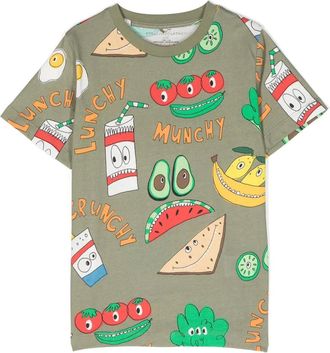 Stella McCartney Crunchy Lunchy cotton T-shirt - kids - Cotton - 4 - Green
