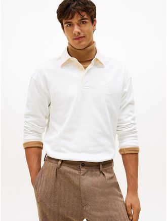 Tommy Hilfiger Mens Hilfiger Crest Brushed Rugby - White - XL
