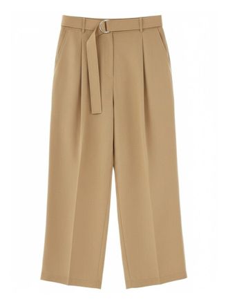 Paul Smith Neutrals High Waist Belted Lyocell-Linen Wide-Leg Pants